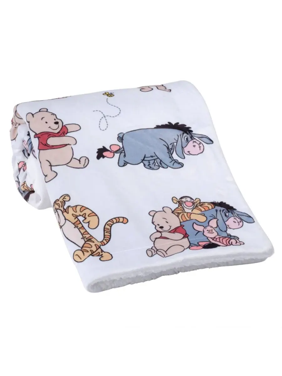 Детское флисовое одеяло Disney Baby с Винни-Пухом и друзьями Bedtime Originals — изображение 5 из 7, белый