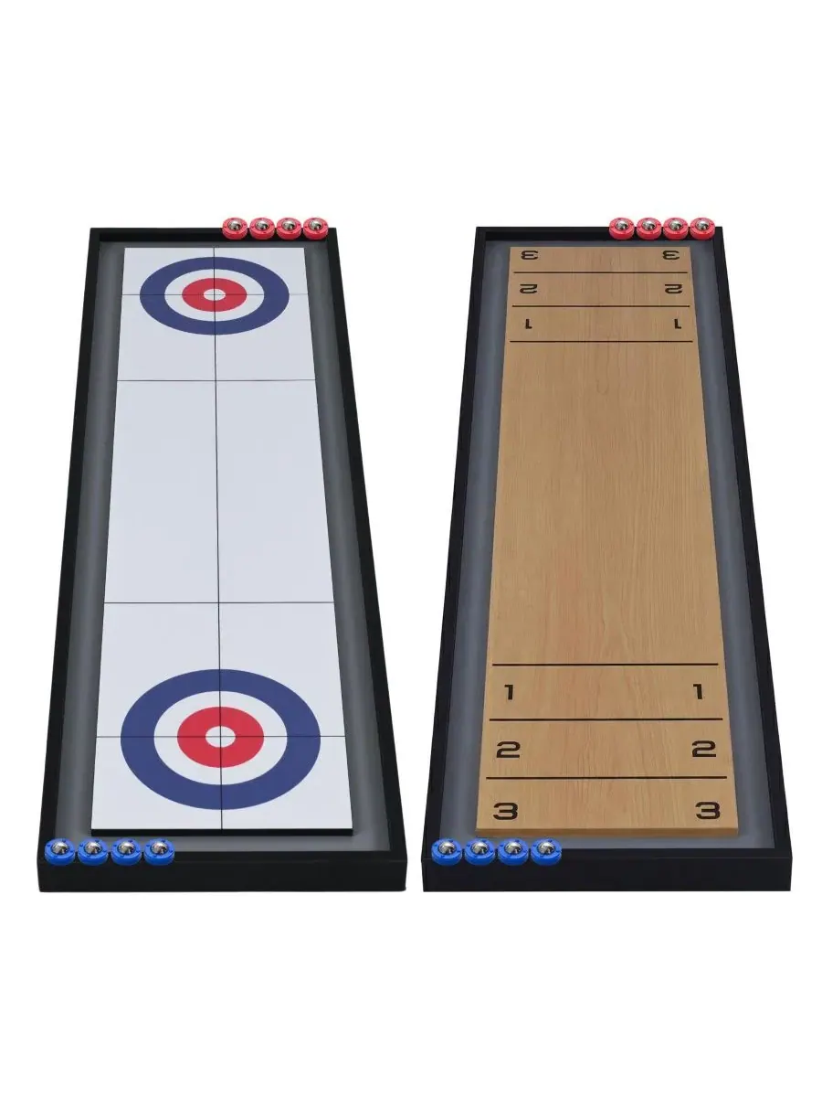 Настольная игра 2-в-1: шuffleboard и керлинг, с двусторонней доской Mecale