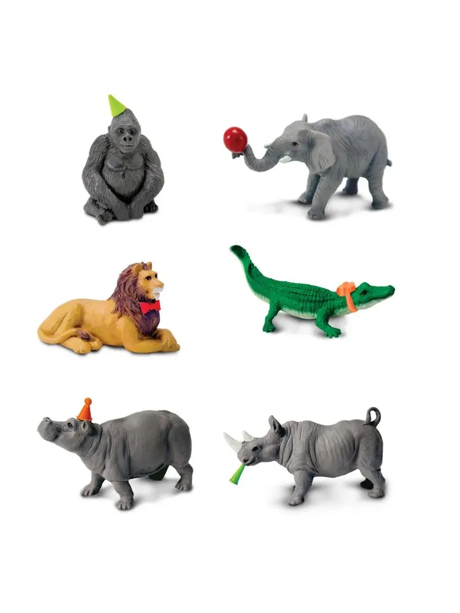 Набор фигурок животных для вечеринки Party Animals Safari Ltd., 6 предметов — изображение 3 из 3, нет цвета