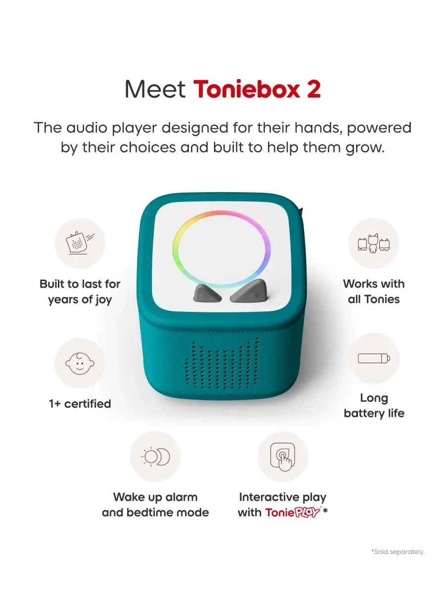 Стартовый набор Playtime Puppy Toniebox 2 - бирюзовый Tonies — изображение 7 из 8, нет цвета