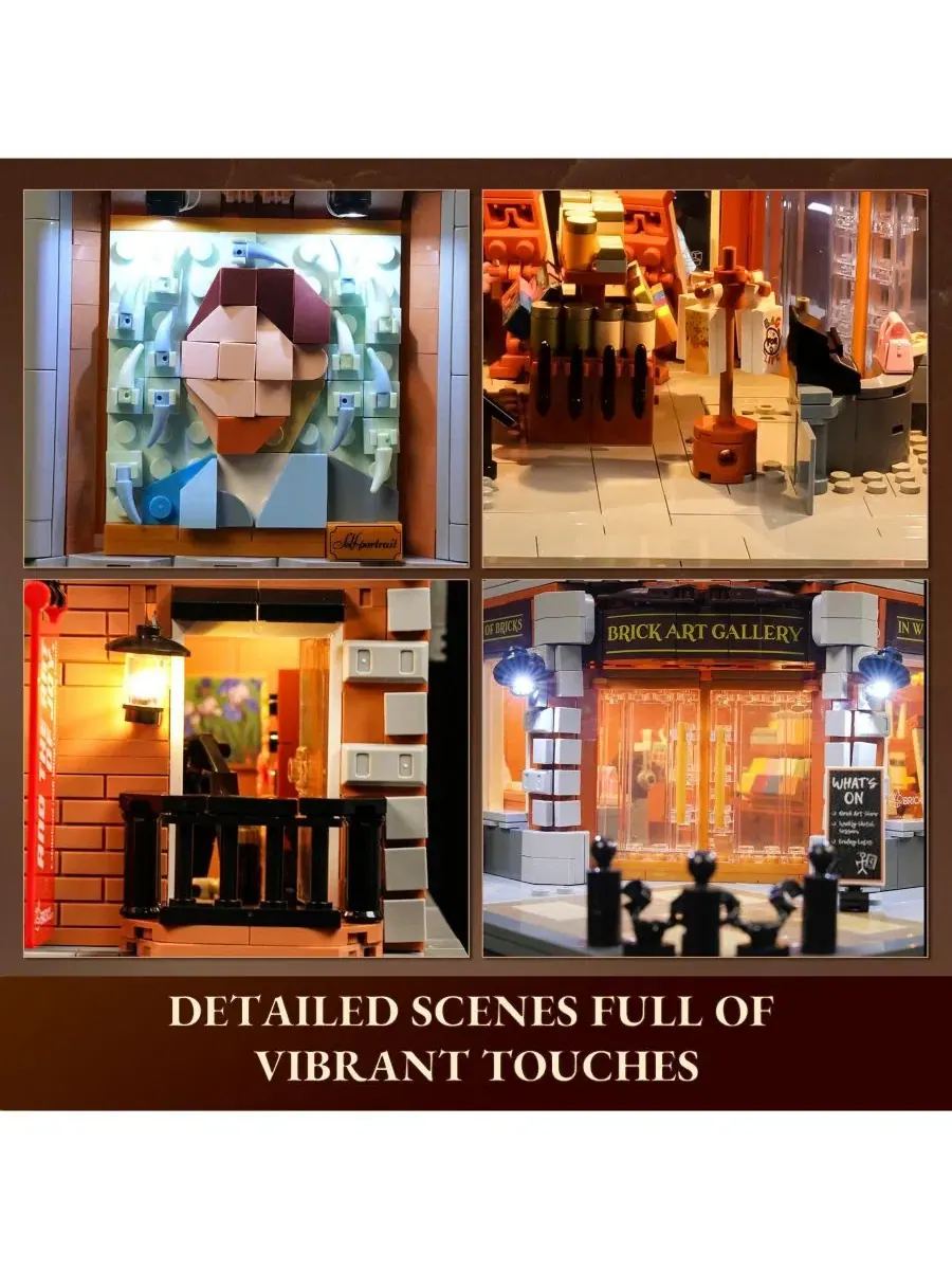 Конструктор Brick Art Gallery Lighting Building Bricks Set Town Life City Collection Kit With — изображение 7 из 10