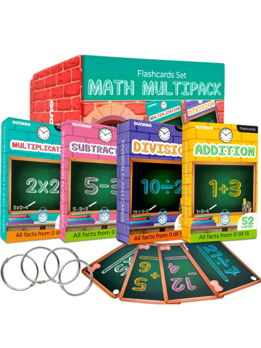 Математические карточки для детей 4-8 лет - игры на сложение и вычитание, умножение и деление для