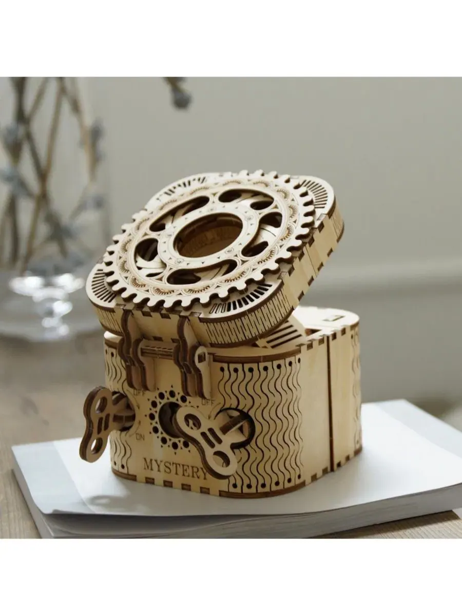 Набор для сборки деревянной 3D-головоломки Puzzle Box, бежевый, 12 см 10 см 3,10 см Robotime — изображение 4 из 5, нет цвета