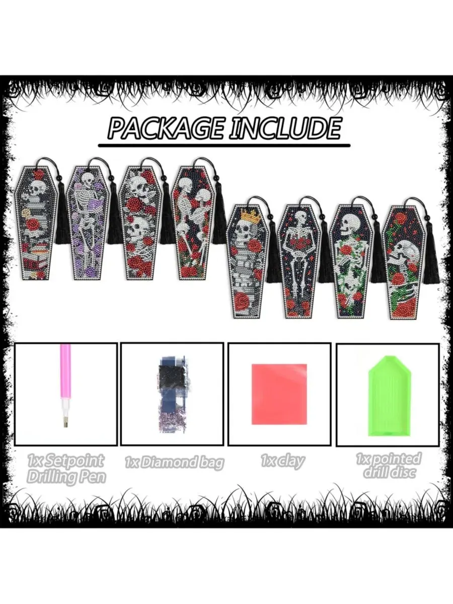 Набор для творчества «Boho Painting Bookmark Kit» с алмазной мозаикой, 8 предметов GNUADZ, Gothic — изображение 2 из 4