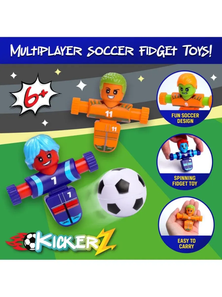 Игровой набор KickerZ Soccer Fidgets Game Set - 8 предметов Power Your Fun — изображение 2 из 6, нет цвета