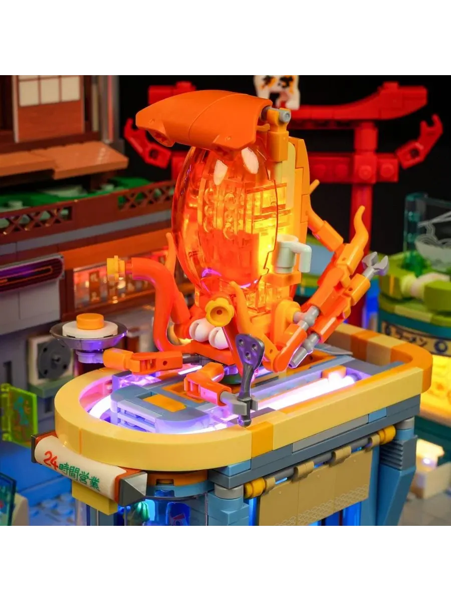 Конструктор Lumibricks 1987 Pcs Cyberpunk Japanese Izakaya Neon City Building Bricks, Future Pub — изображение 4 из 10