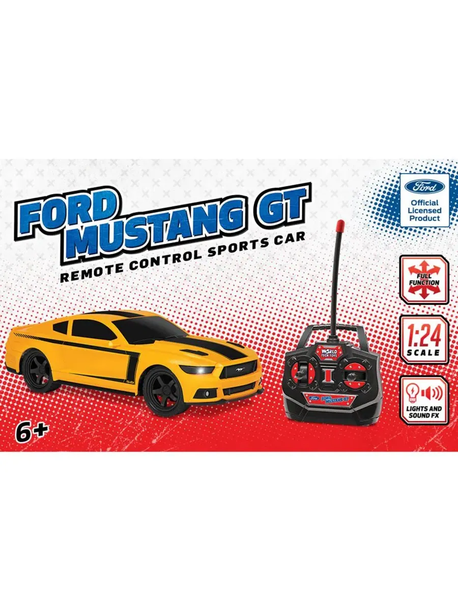 Лицензированная радиоуправляемая модель автомобиля Ford Mustang в масштабе 1:24 World Tech Toys — изображение 10 из 12