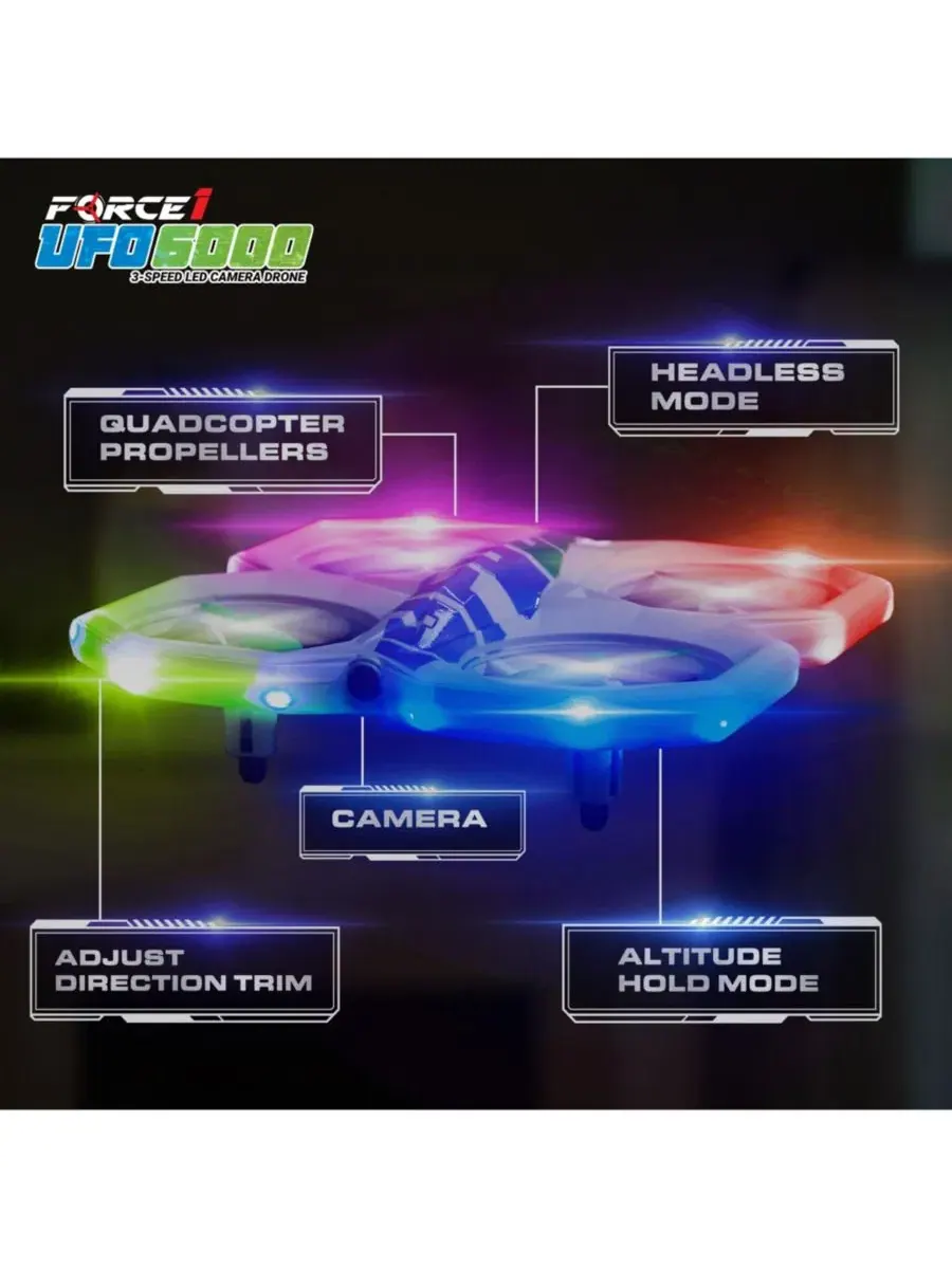 Миниатюрный трюковый радиоуправляемый дрон UFO 6000 Force1 — изображение 7 из 9