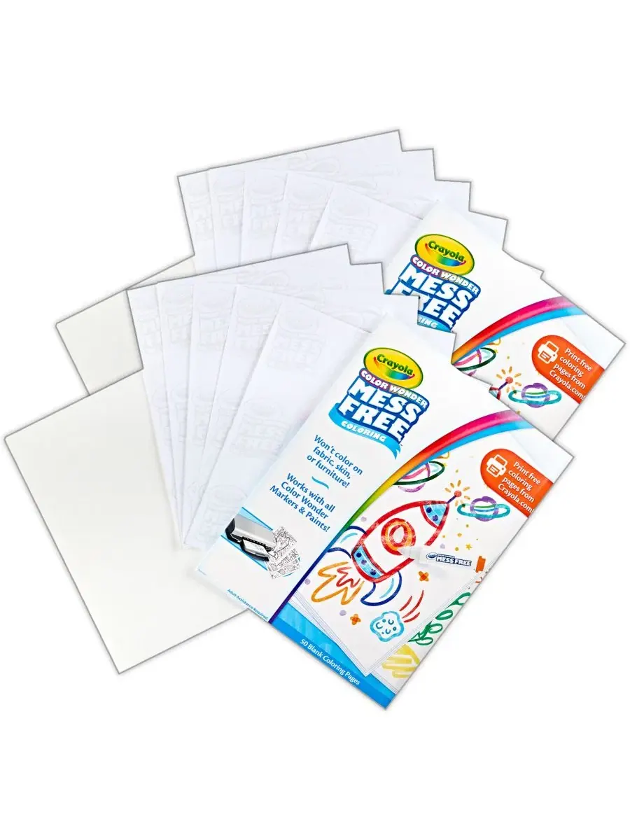 Набор из 2 пачек безвредных раскрасок Color Wonder Blank Crayola — изображение 1 из 5, мульти