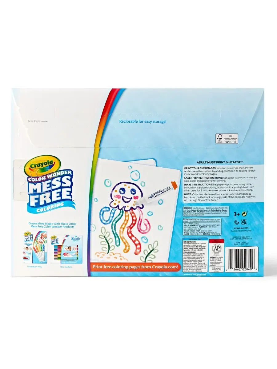 Набор из 2 пачек безвредных раскрасок Color Wonder Blank Crayola — изображение 4 из 5, мульти