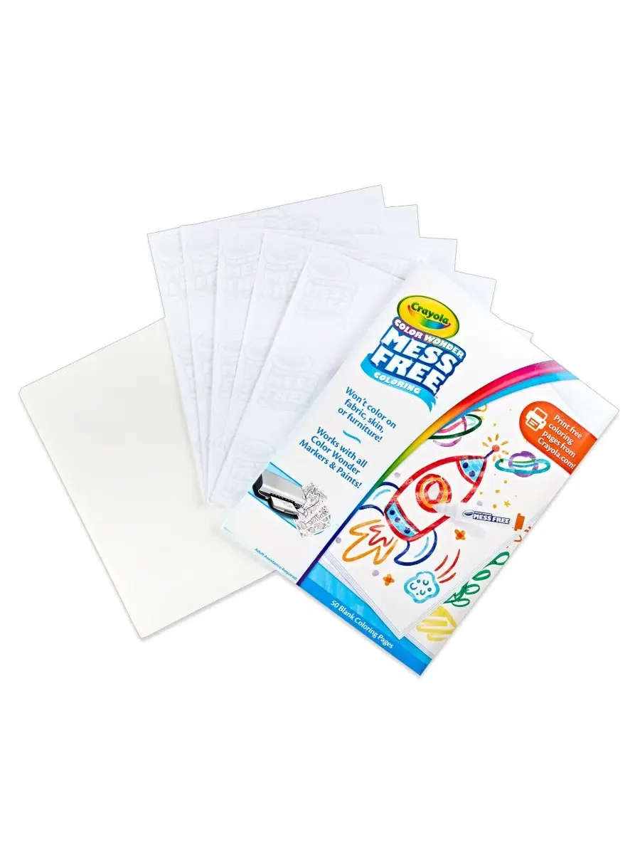 Набор из 2 пачек безвредных раскрасок Color Wonder Blank Crayola — изображение 5 из 5, мульти