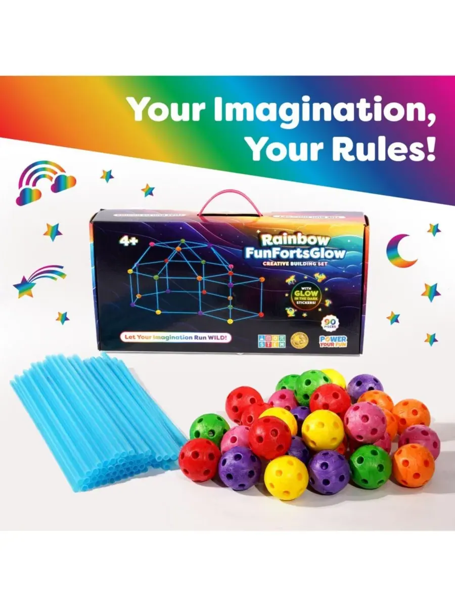Конструктор «Радужные крепости» от USA Toyz - 90 деталей Power Your Fun — изображение 9 из 9, нет цвета