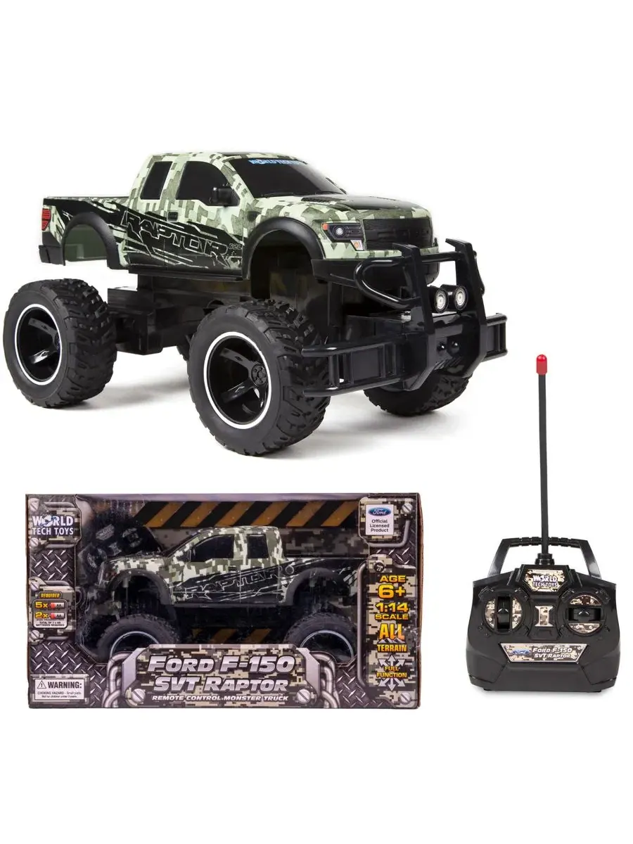 Лицензионная радиоуправляемая модель Ford F-150 SVT Raptor в масштабе 1:14 с цифровым камуфляжем