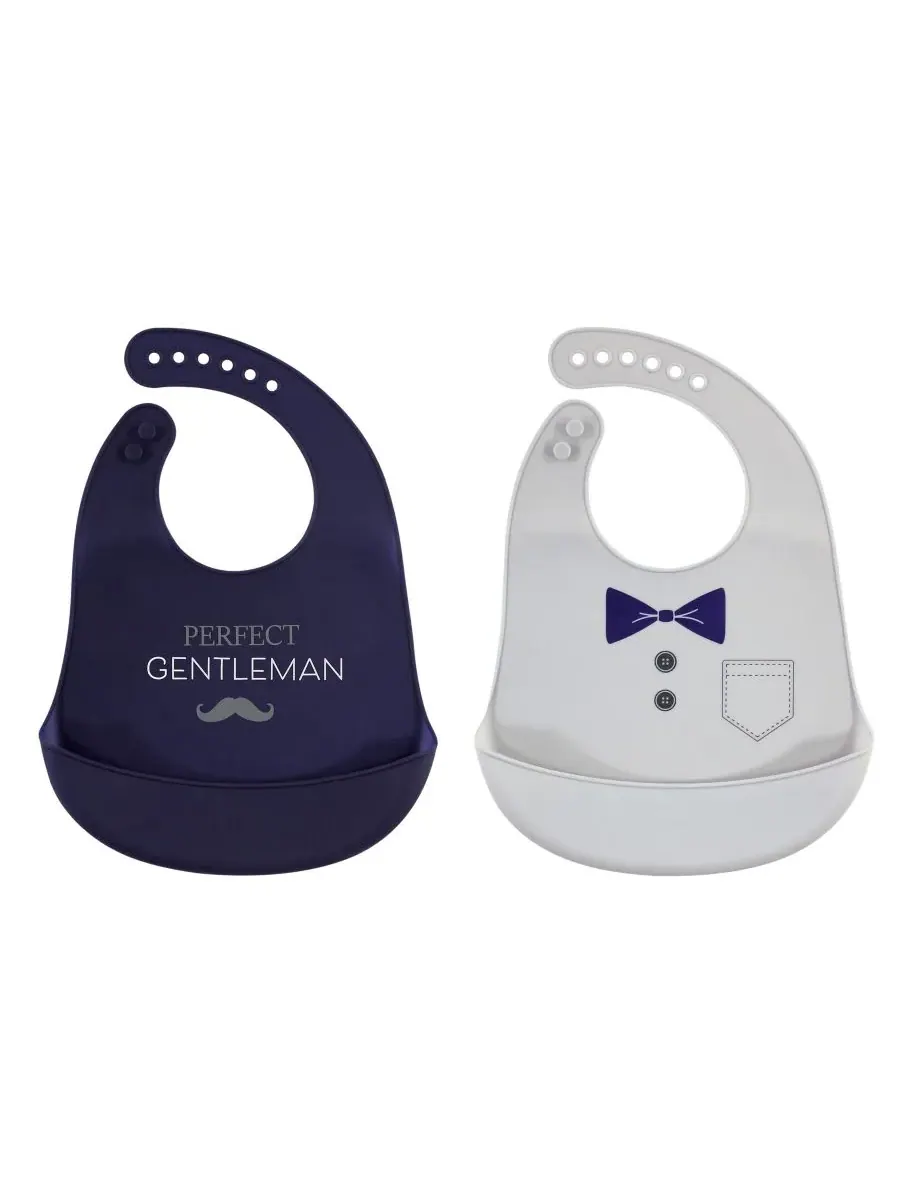 Удобные силиконовые слюнявчики для кормления Hudson Baby, Perfect Gentlemen