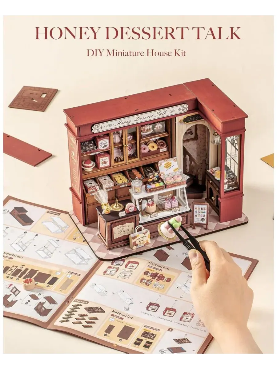 3D-пазл-музыкальная шкатулка Honey Dessert Talk Shop Robotime — изображение 7 из 9, нет цвета