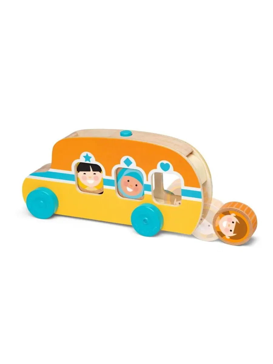 Деревянный автобус Go Tots Roll Ride с 3 дисками, набор из 4 штук Melissa And Doug