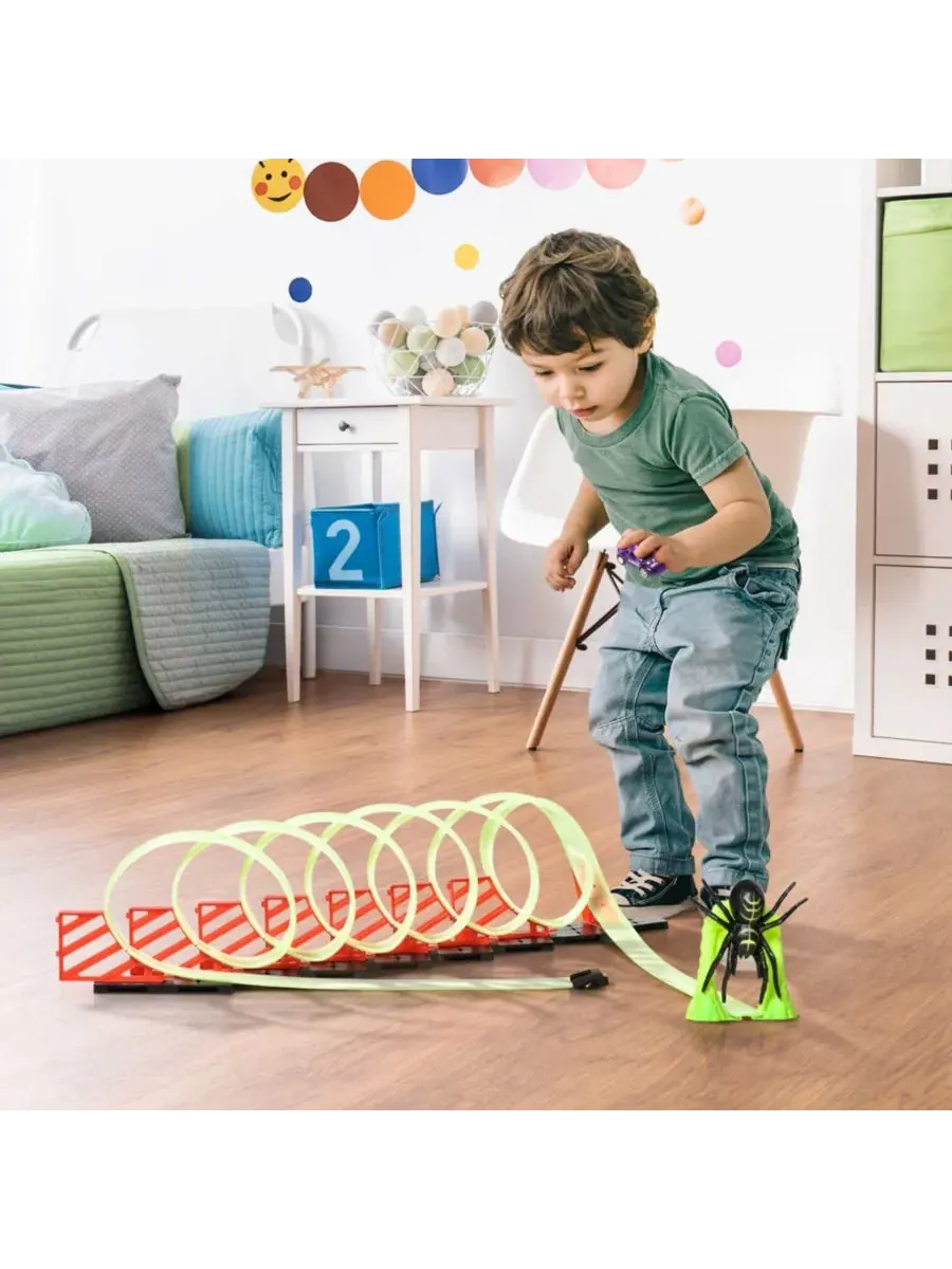 Конструктор Builder Loop Kit: игрушечная гоночная трасса Criss Cross с инерционным двигателем, для — изображение 2 из 9