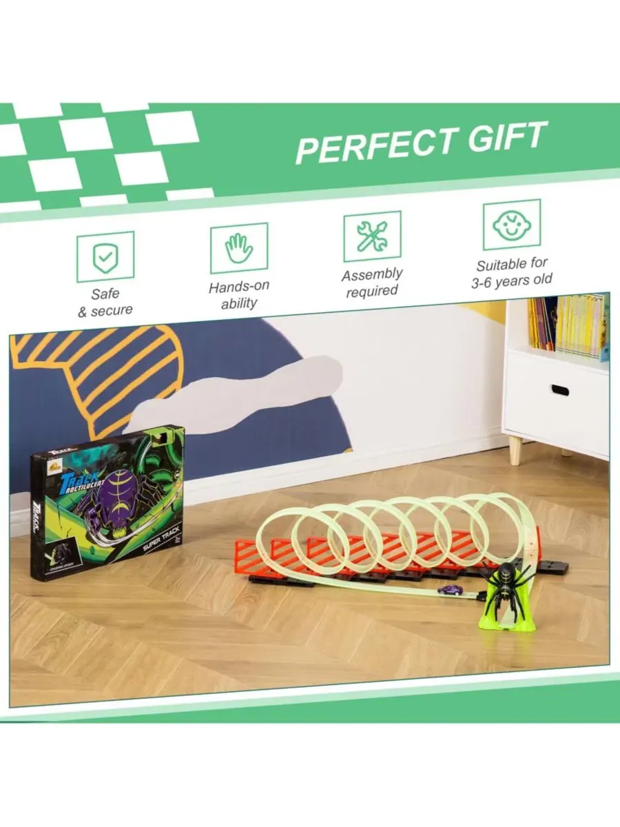 Конструктор Builder Loop Kit: игрушечная гоночная трасса Criss Cross с инерционным двигателем, для — изображение 5 из 9
