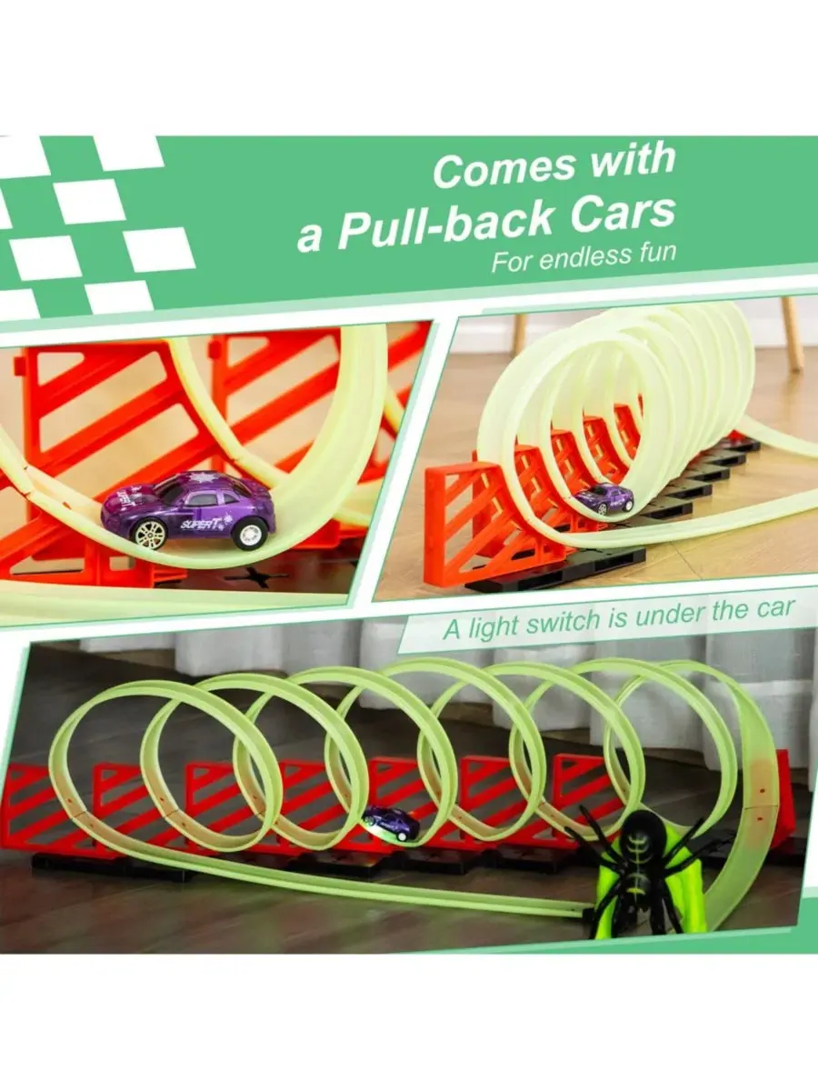 Конструктор Builder Loop Kit: игрушечная гоночная трасса Criss Cross с инерционным двигателем, для — изображение 6 из 9