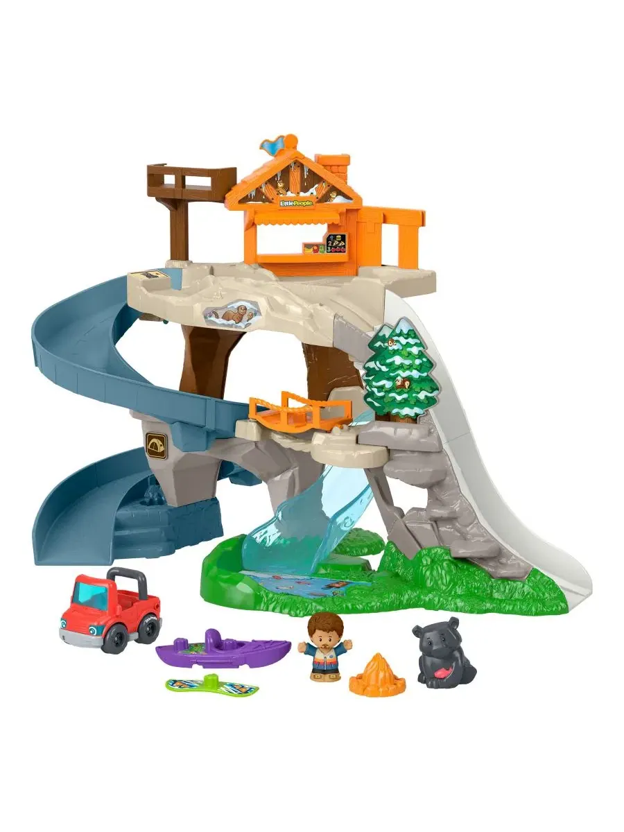 Игровой набор Горный склон Fisher Price, с машинкой и фигурками — мульти