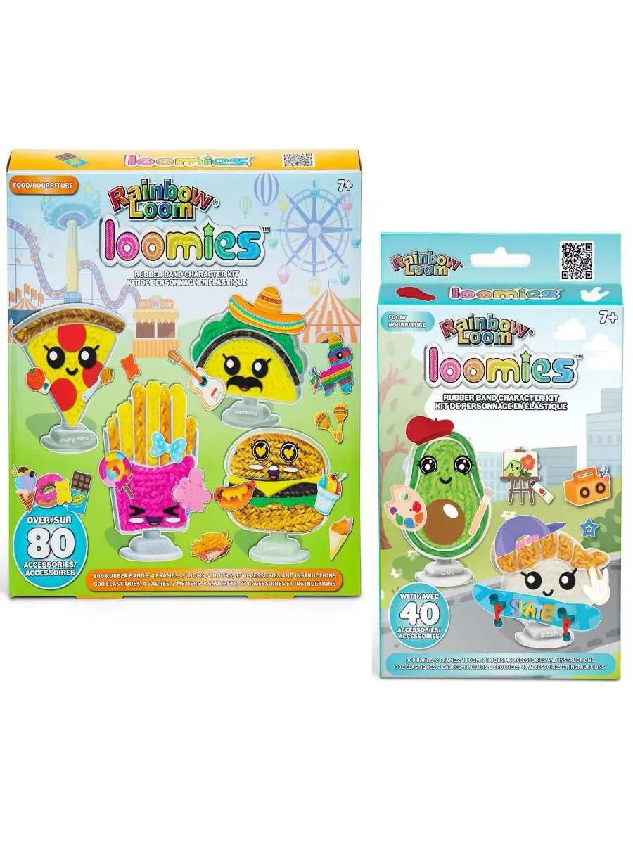 Наборы для сборки фигурок еды Loomies Rainbow Loom — мульти