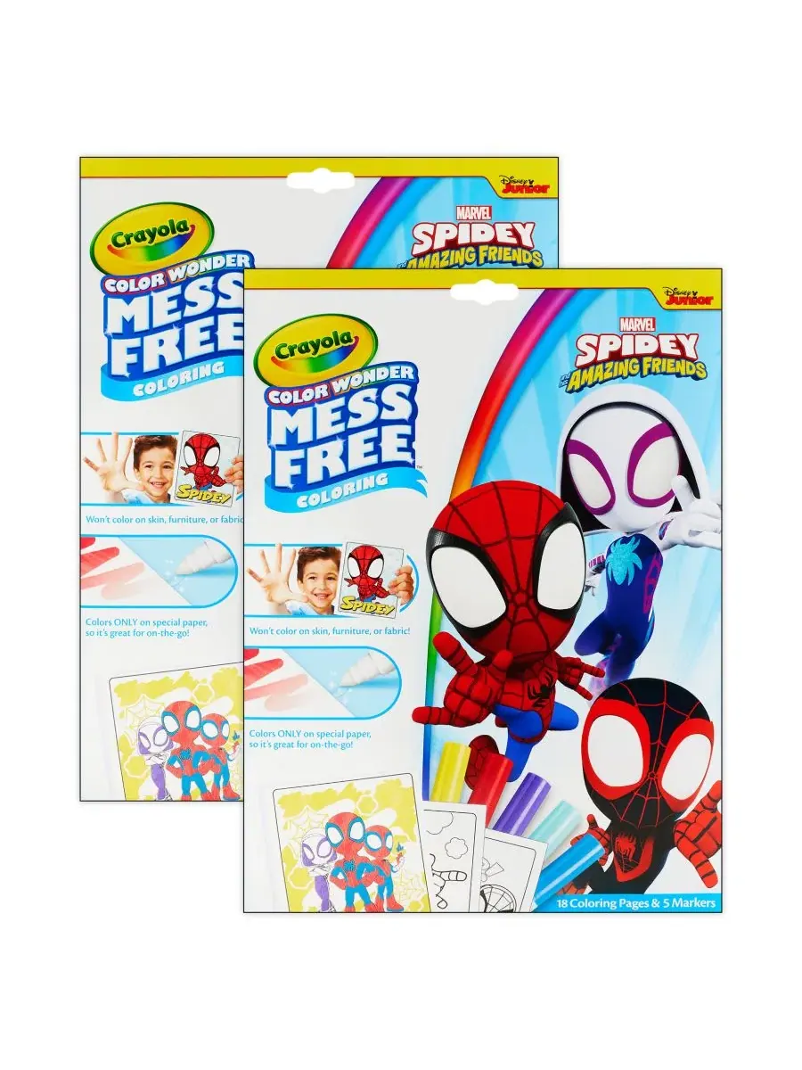 Набор для раскрашивания Color Wonder Spidey and His Amazing Friends, 2 комплекта Crayola — изображение 1 из 6, мульти