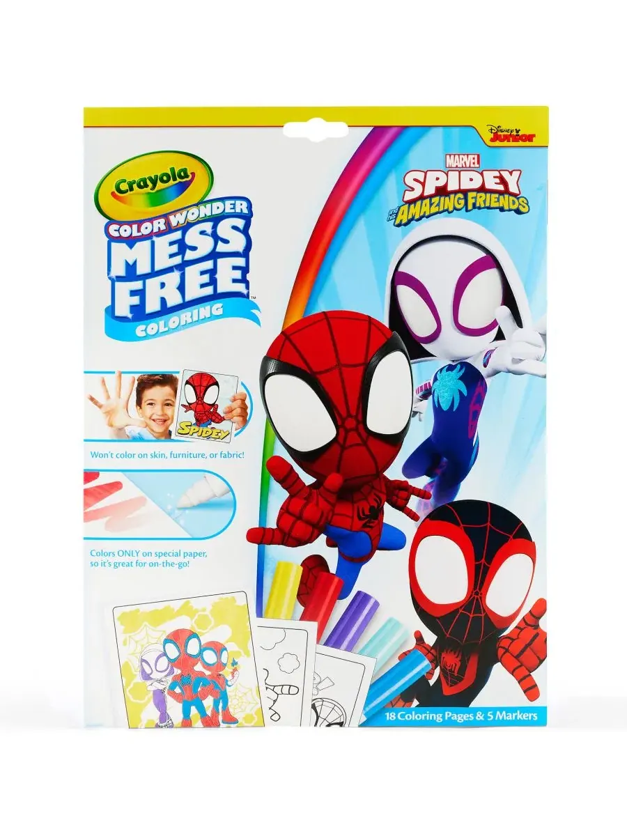 Набор для раскрашивания Color Wonder Spidey and His Amazing Friends, 2 комплекта Crayola — изображение 3 из 6, мульти