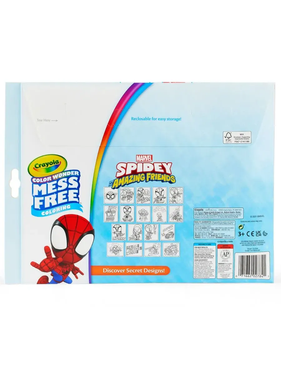 Набор для раскрашивания Color Wonder Spidey and His Amazing Friends, 2 комплекта Crayola — изображение 5 из 6, мульти