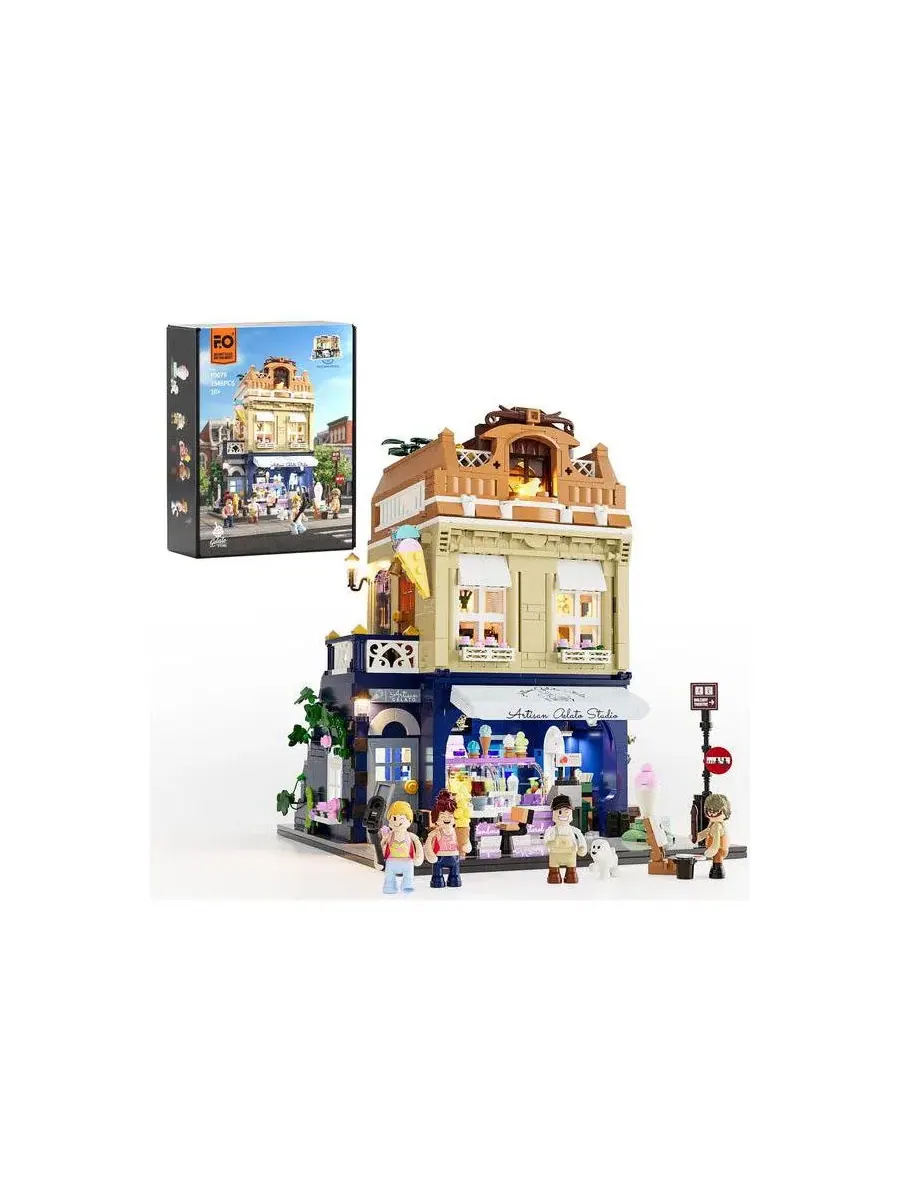 Конструктор Gelato Store 1948 деталей с LED-подсветкой Lumibricks