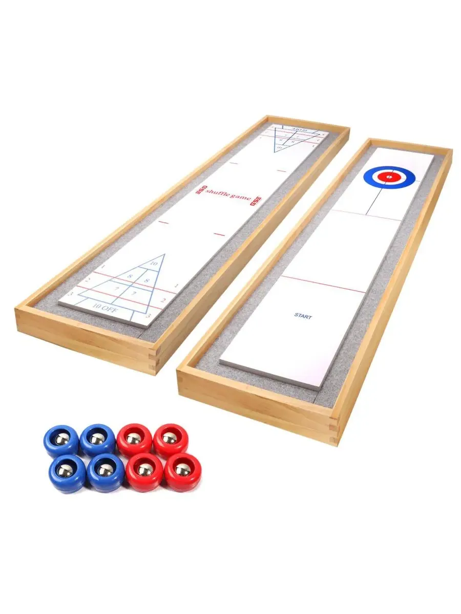 Настольная игра 2-в-1 для шаффлборда и керлинга, 122x34x5 см, из сосны GSE Games & Sports Expert — изображение 1 из 5