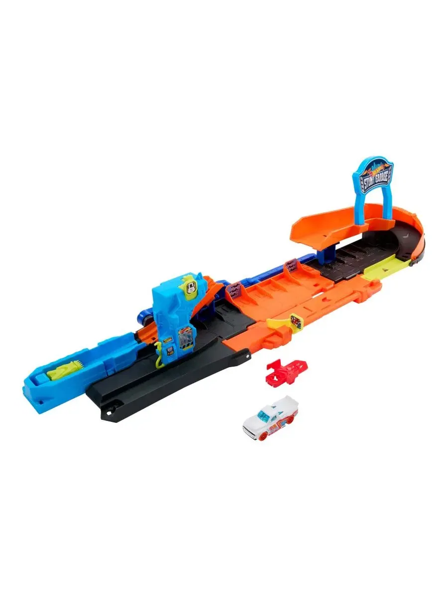 Игровой набор трансформируемый гараж-трек Hot Wheels City, с машинкой Hot Wheels — изображение 5 из 6