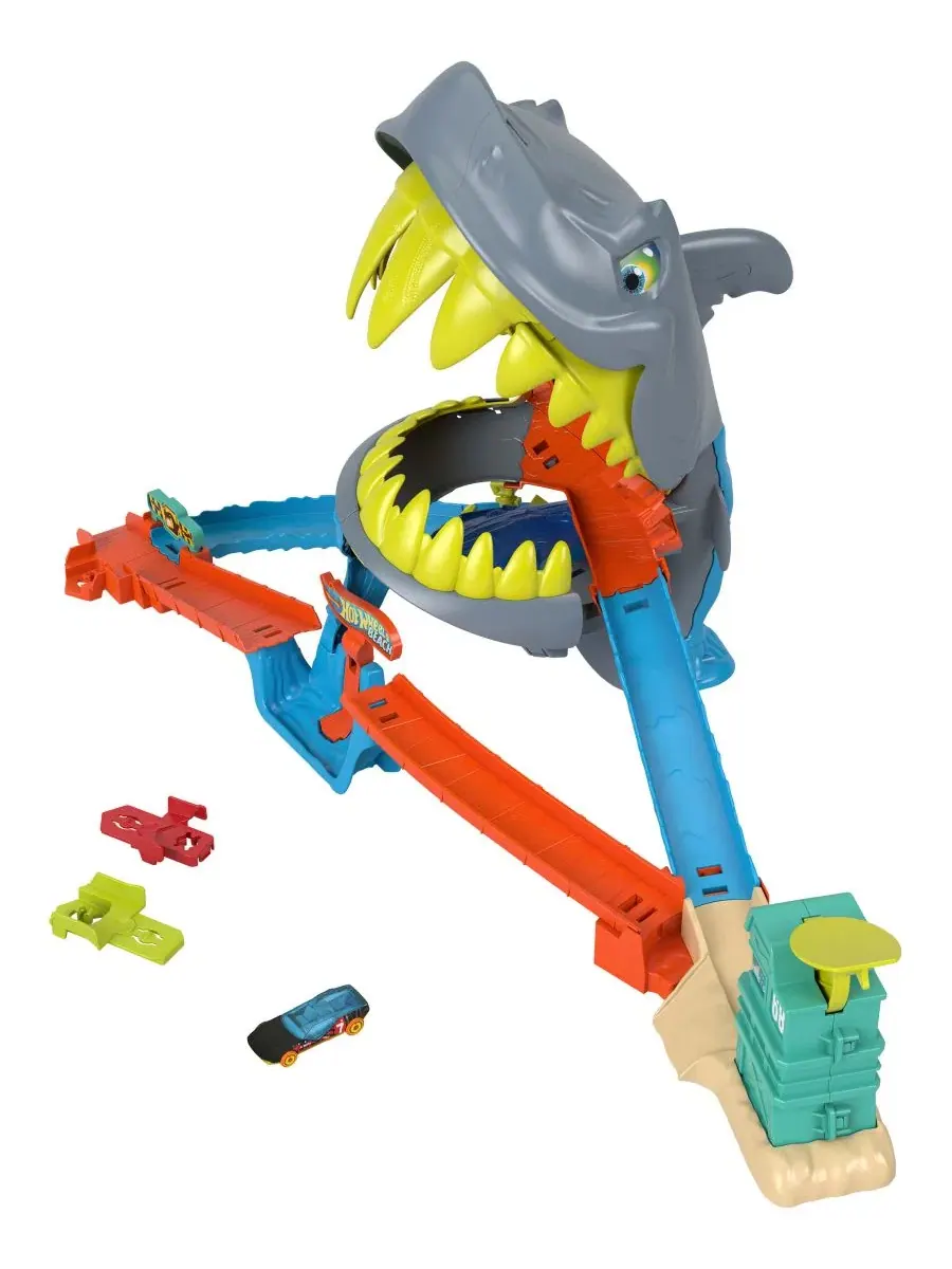 Игровой набор «Пляж с городской акулой и куском» Hot Wheels — изображение 1 из 6, нет цвета