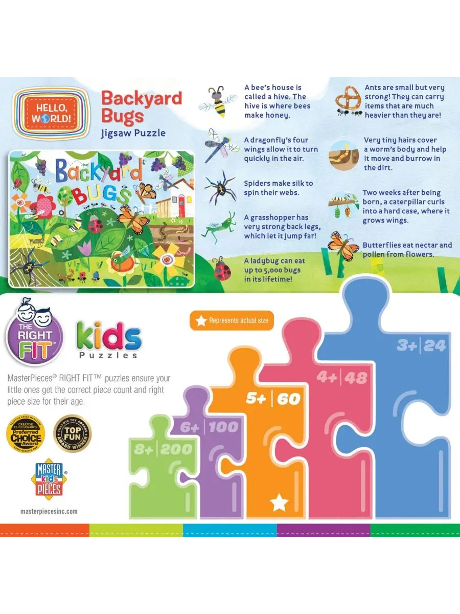 Пазл из 60 деталей с принтом Backyard Bugs MasterPieces Puzzles — изображение 2 из 3, мульти