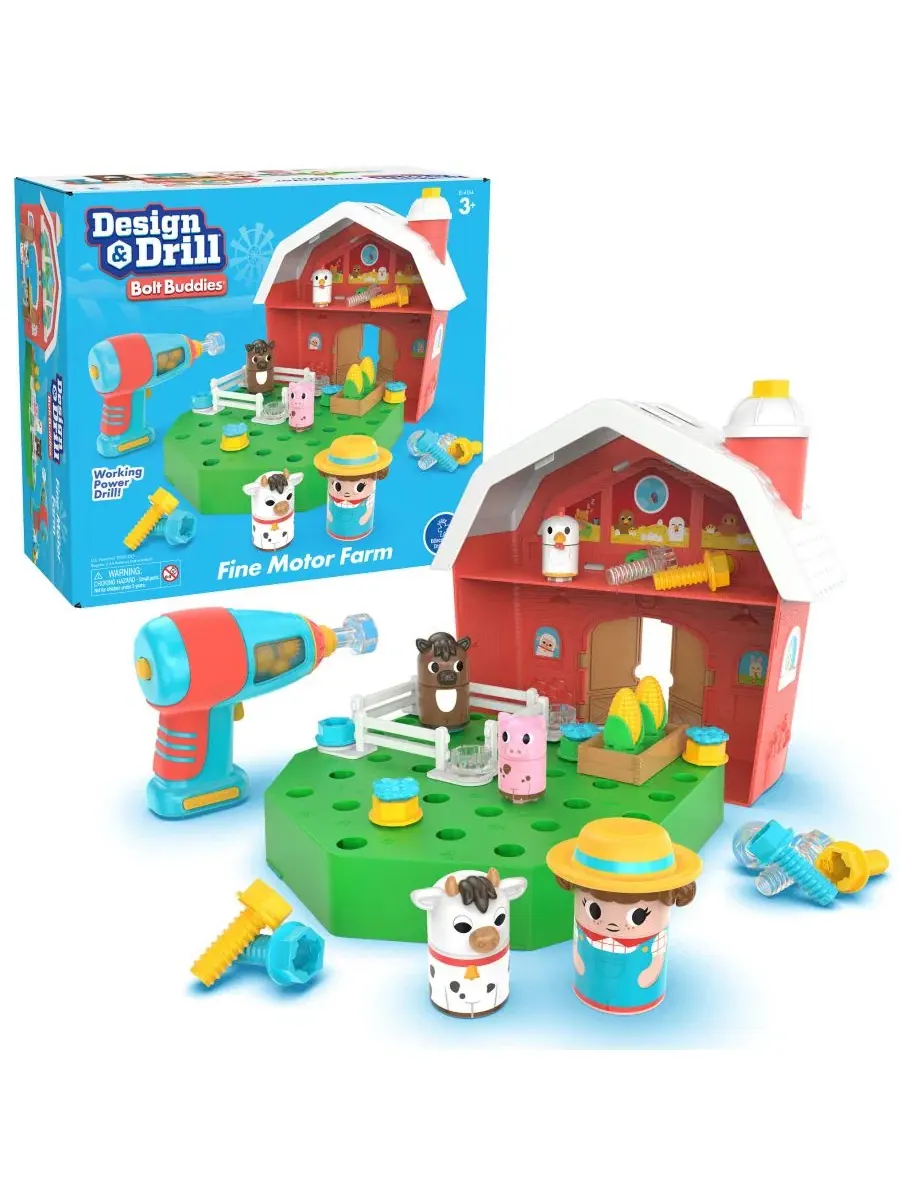 Игровой набор Design Drill Bolt Buddies Barn Educational Insights — мульти