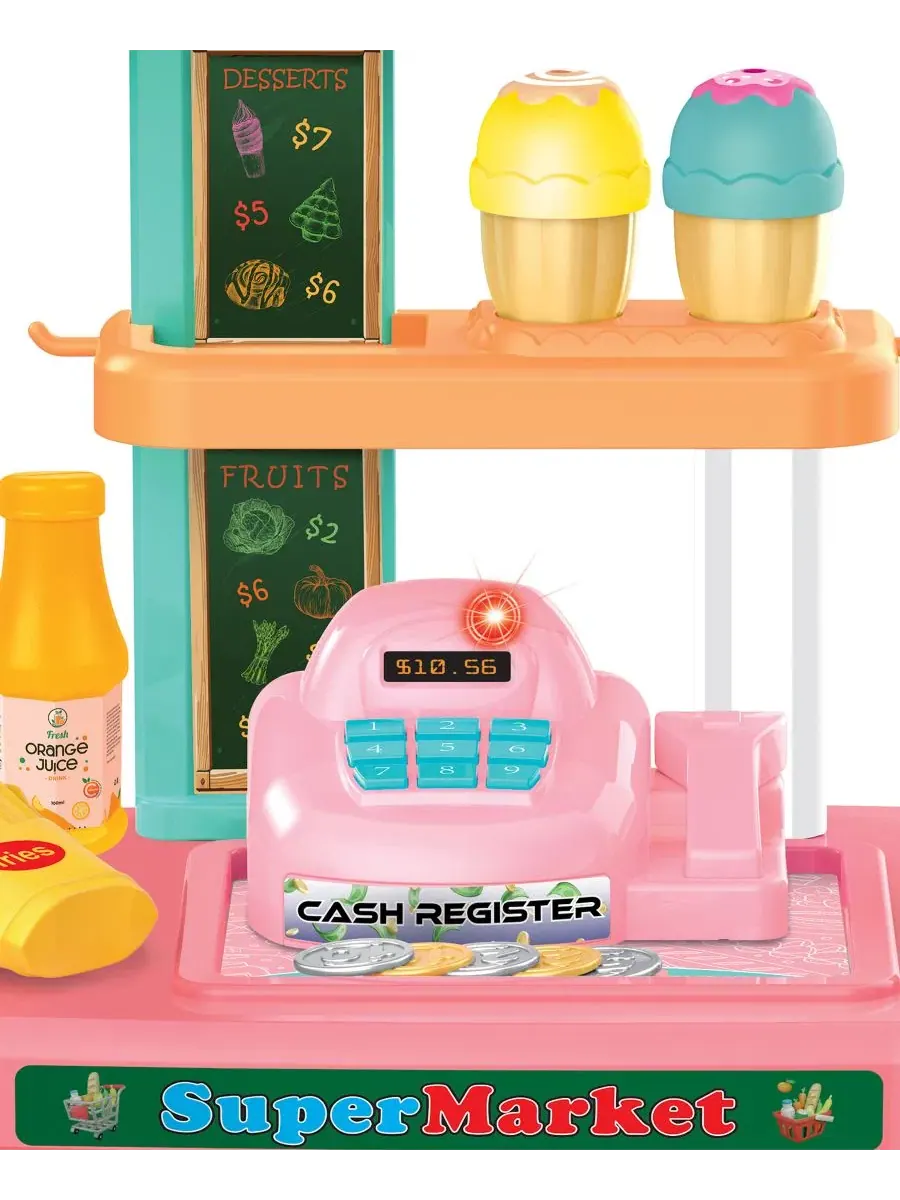 Детский игровой набор продуктового магазина My Market Stand, 33 предмета World Tech Toys — изображение 2 из 6, нет цвета