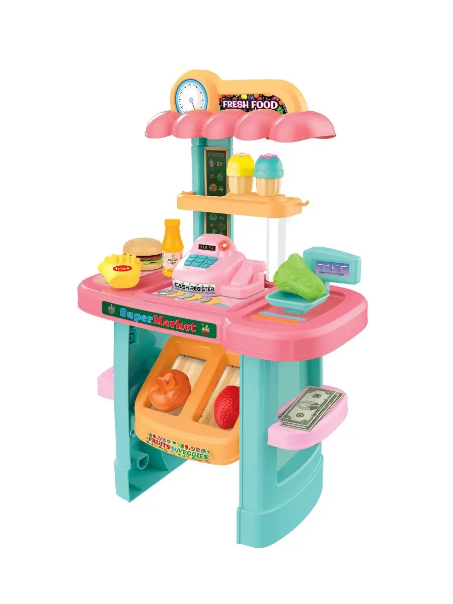 Детский игровой набор продуктового магазина My Market Stand, 33 предмета World Tech Toys — изображение 5 из 6, нет цвета