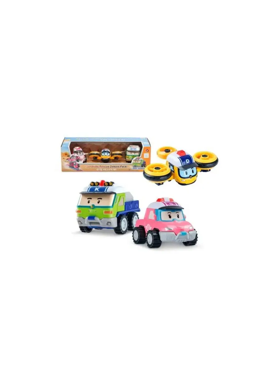 Набор игрушечных машинок с персонажами Droney, Sandy, Keaton Robocar Poli — изображение 2 из 11