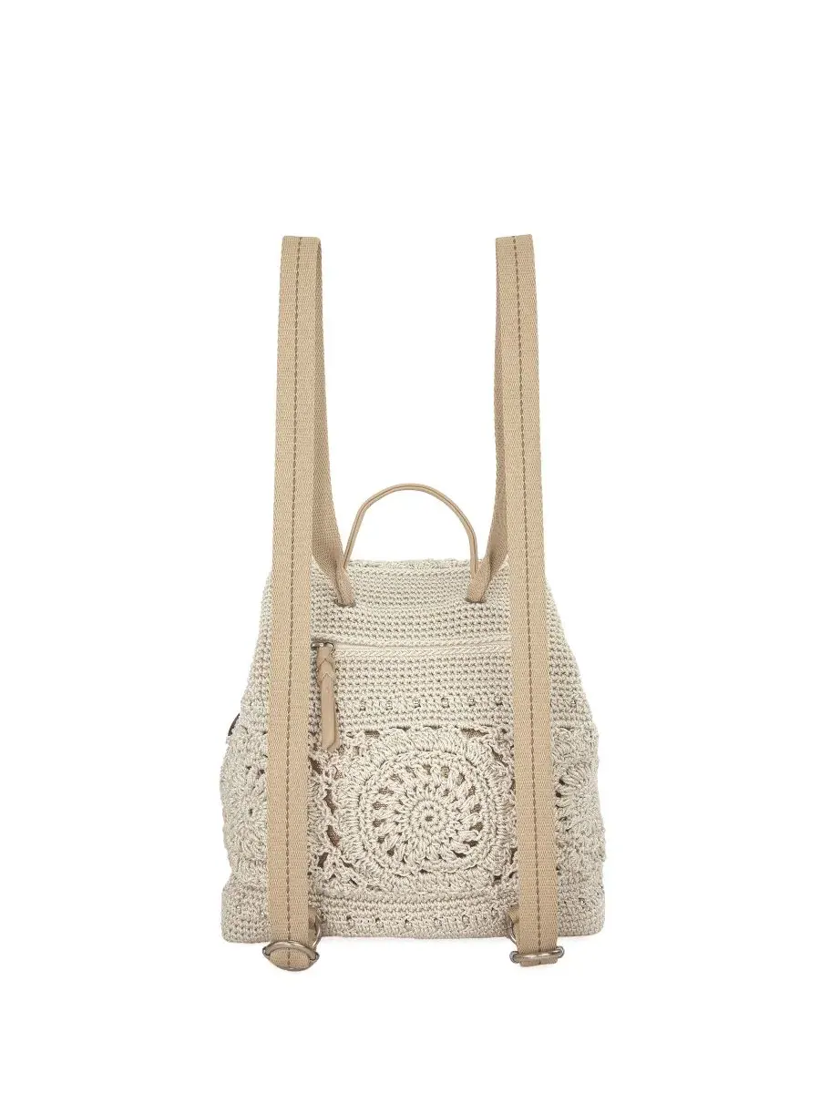 Большой женский вязаный рюкзак Sayulita The Sak, Natural Medallion — изображение 2 из 7
