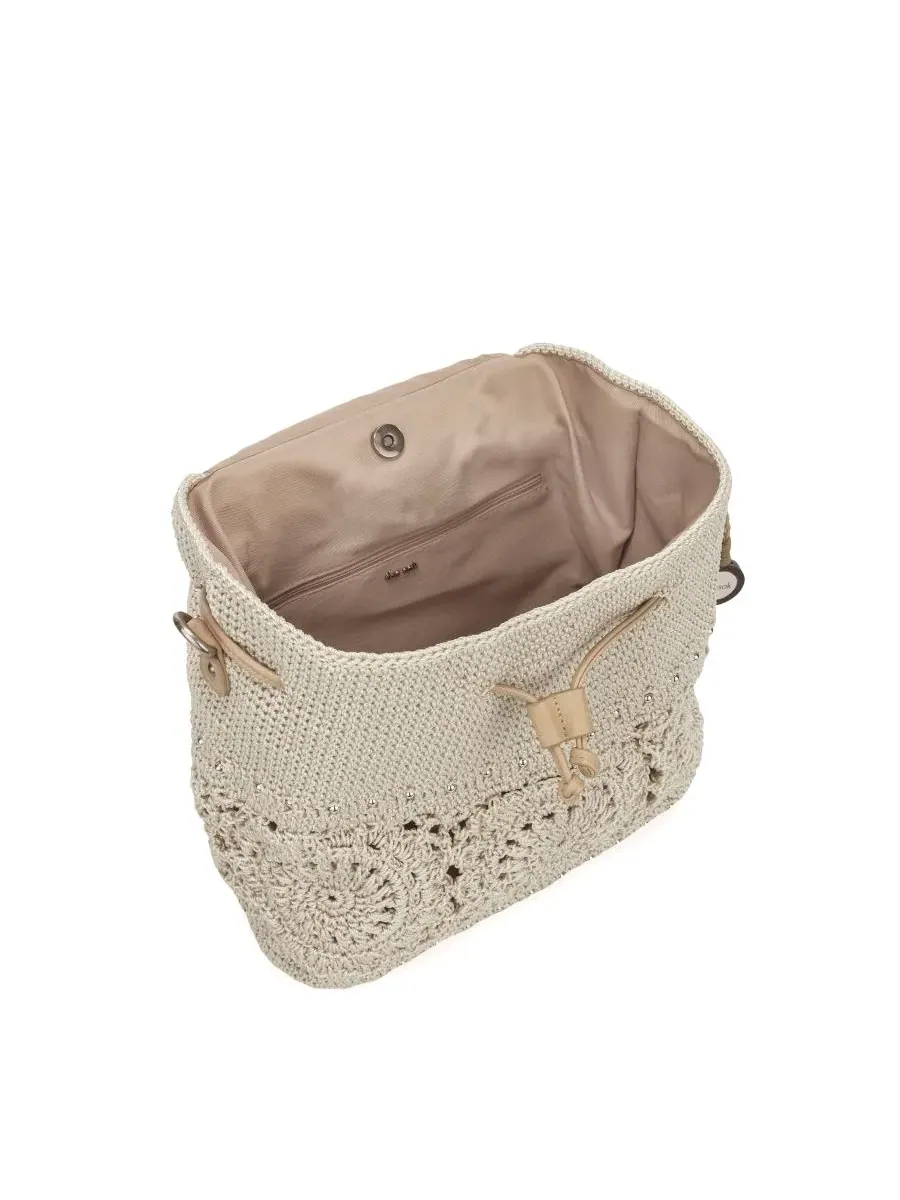 Большой женский вязаный рюкзак Sayulita The Sak, Natural Medallion — изображение 3 из 7