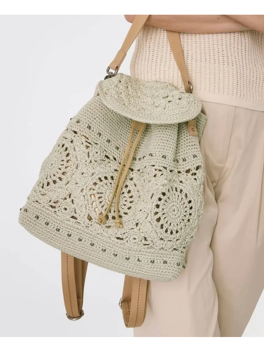 Большой женский вязаный рюкзак Sayulita The Sak, Natural Medallion — изображение 5 из 7