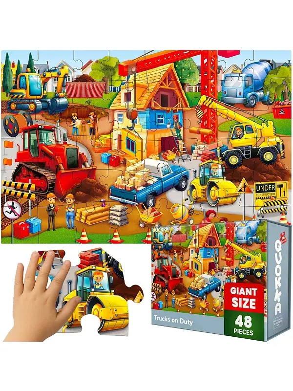 Гигантские напольные пазлы размером 2x3 фута для детей 4-6 лет Quokka, construction