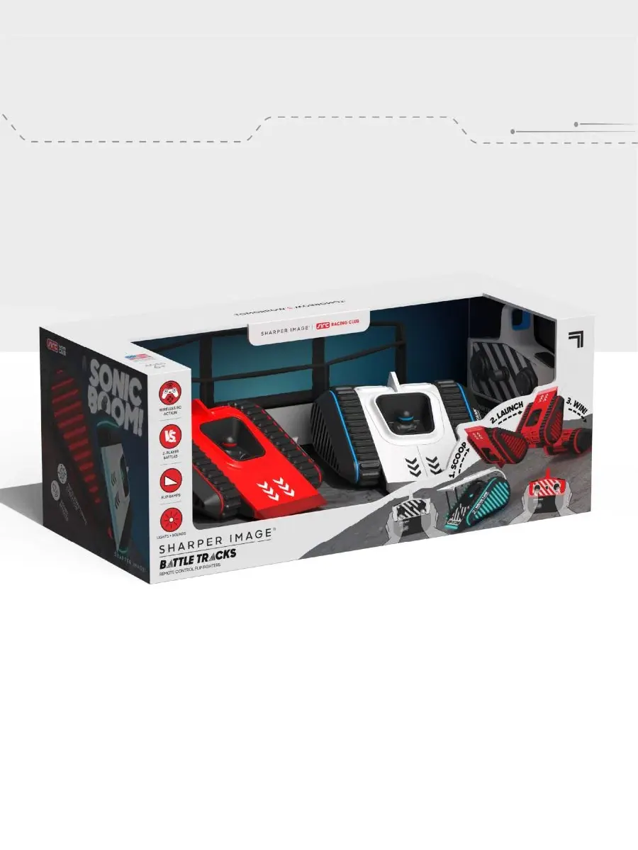 Игрушечные танки Battle Tracks Knockout с дистанционным управлением и поворотной рампой, в стиле — изображение 7 из 8