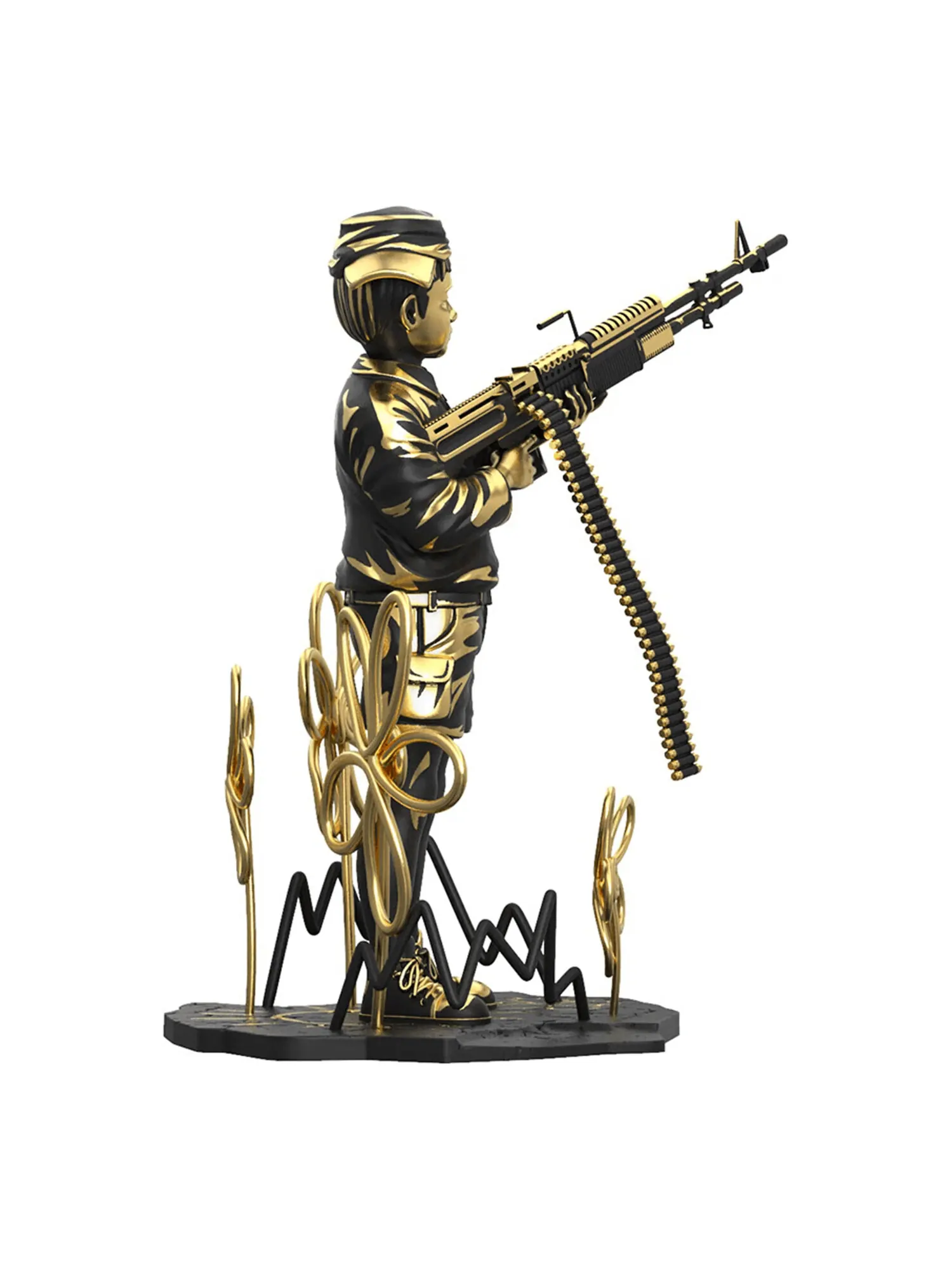 Фигурка Banksy x Brandalised x Mighty Jaxx Crayon Shooter (LA Gold Edition) — изображение 3 из 5, золотой/черный