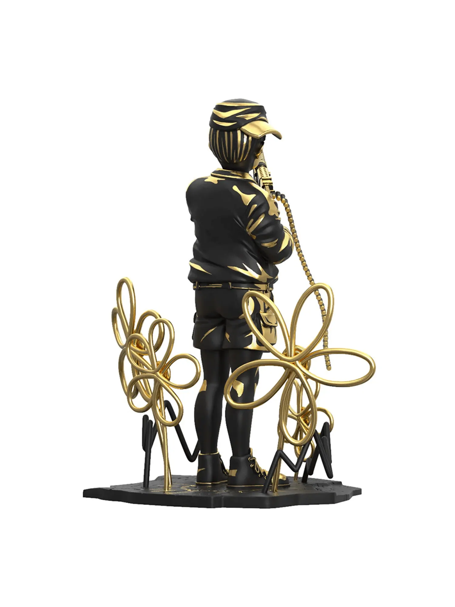 Фигурка Banksy x Brandalised x Mighty Jaxx Crayon Shooter (LA Gold Edition) — изображение 5 из 5, золотой/черный