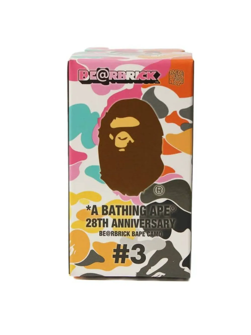 Фигурка виниловая Bearbrick x A Bathing Ape 28th Anniversary Camo #3 100% — изображение 2 из 2, черный/серый