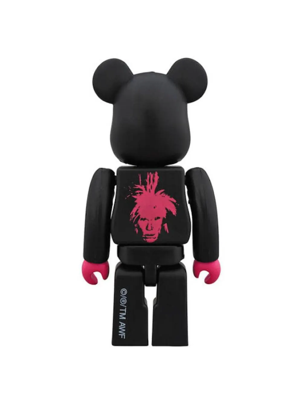 Фигурка виниловая Bearbrick Andy Warhol DesignerCon 100% — изображение 2 из 2, черный/розовый