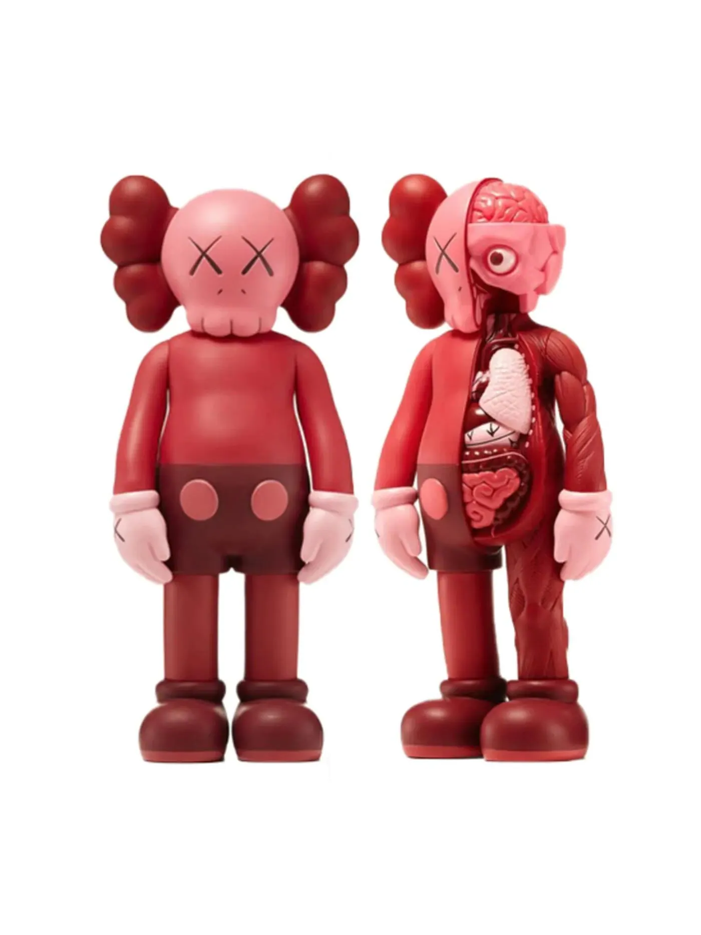 Набор виниловых фигурок Kaws Companion Flayed & Companion Open Edition, 2 предмета — изображение 1 из 1, красный