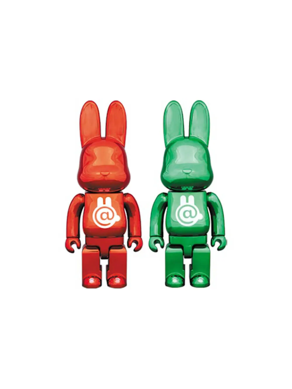 Фигурка Bearbrick Rabbrick CHROME 400% Set — изображение 1 из 1, красный/зеленый