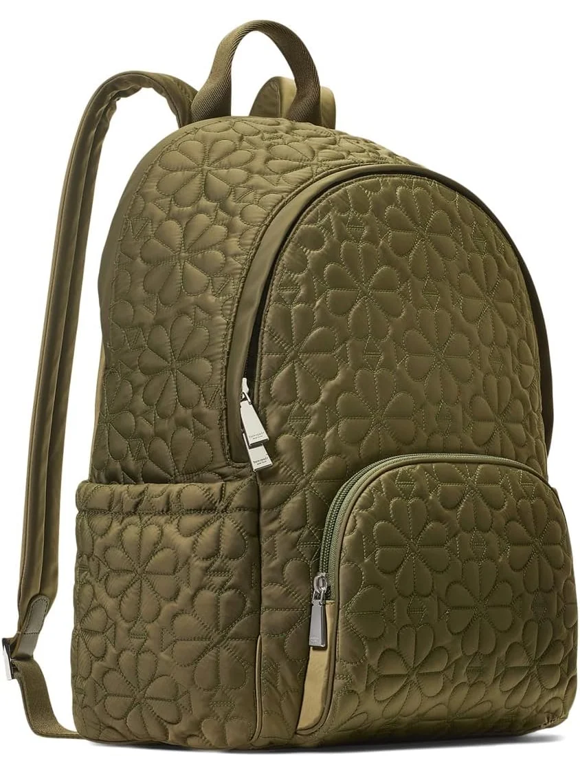 Рюкзак Kate Spade New York Tilly Quilted Fabric Large Backpack — изображение 1 из 3, зеленый
