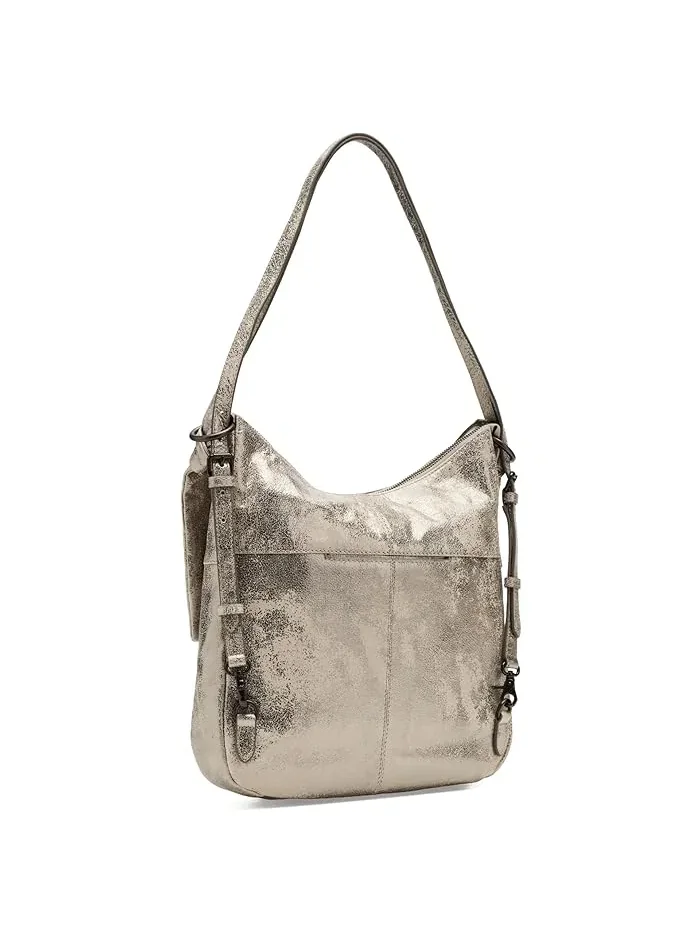 Рюкзак кожаный Nora Backpack Hobo Frye — изображение 2 из 5, кремовый металлик